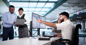 People Working With Spreadsheet Data